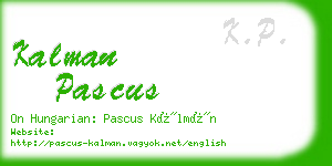 kalman pascus business card